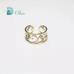 Anillo de acero con diseño de olas