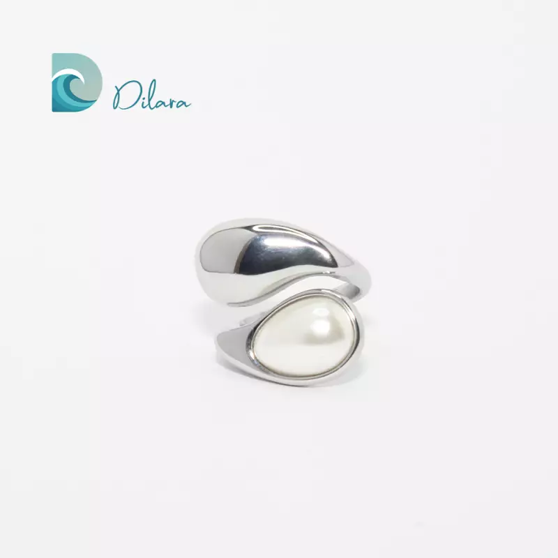 Anillo Gota Perlada Plata