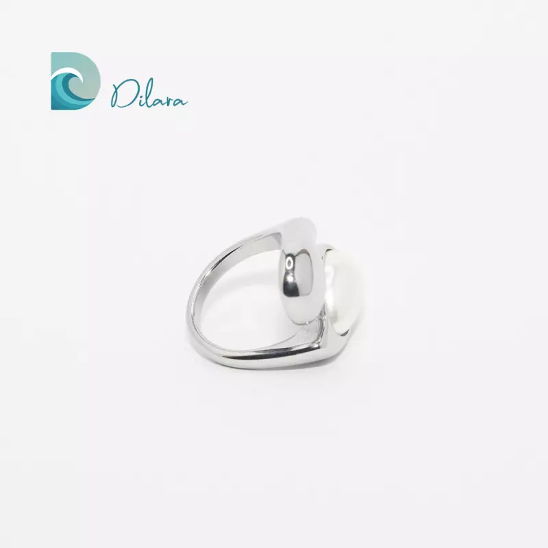 Anillo Gota Perlada Plata