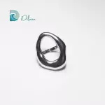 Anillo Acero Abstracto Plateado