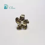 Anillo Flor Dorada con Perla
