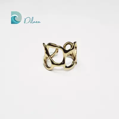 Anillo Dorado Abstracto ajustable