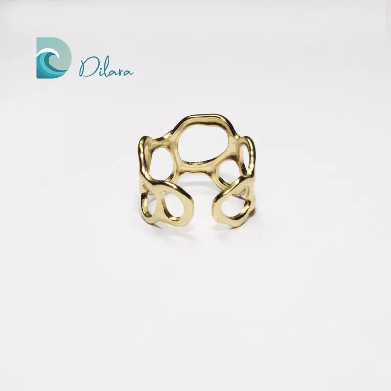 Anillo Dorado Abstracto ajustable