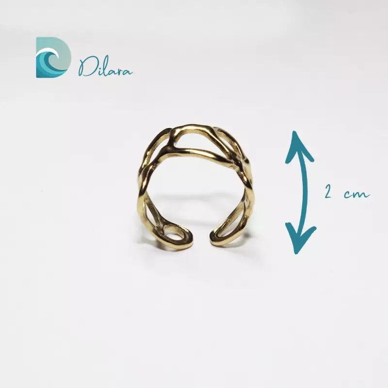 Anillo Dorado Abstracto ajustable