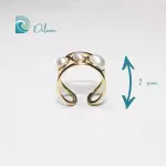 Anillo Dorado Abierto con Perlas Naturales
