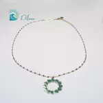 Collar Dorado con Colgante de Corazones Turquesa