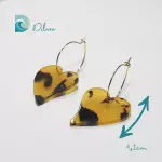 Pendientes Aro Dorado con Corazón Carey