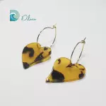 Pendientes Aro Dorado con Corazón Carey