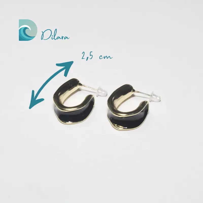 Pendientes Dorado & Negro