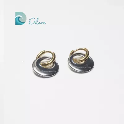 Pendientes Doble Aro Bicolor