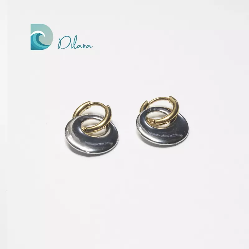 Pendientes Doble Aro Bicolor