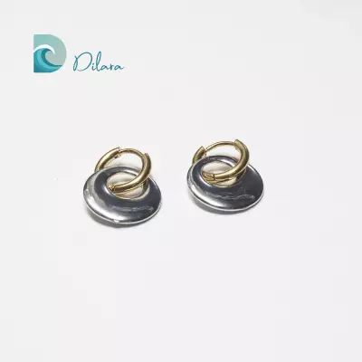 Pendientes Doble Aro Bicolor