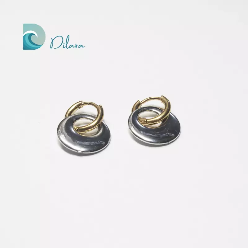 Pendientes Doble Aro Bicolor