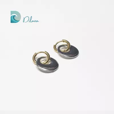 Pendientes Doble Aro Bicolor