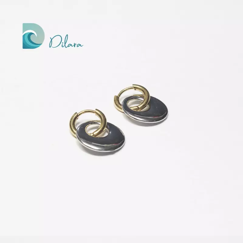 Pendientes Doble Aro Bicolor