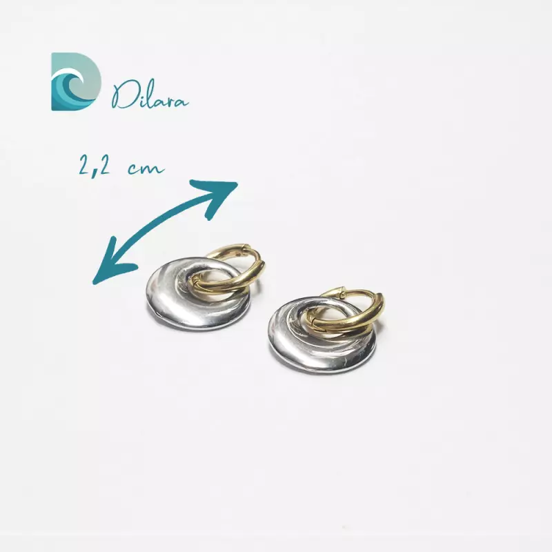 Pendientes Doble Aro Bicolor
