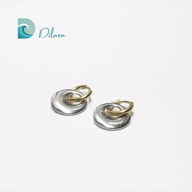 Pendientes Doble Aro Bicolor