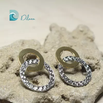 Pendientes Dúo Dorado y Plateado