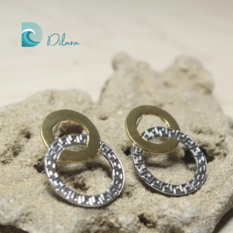 Pendientes Dúo Dorado y Plateado