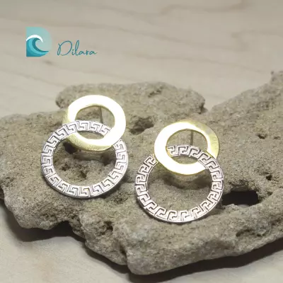 Pendientes Dúo Dorado y Plateado