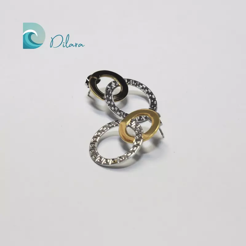 Pendientes Dúo Dorado y Plateado