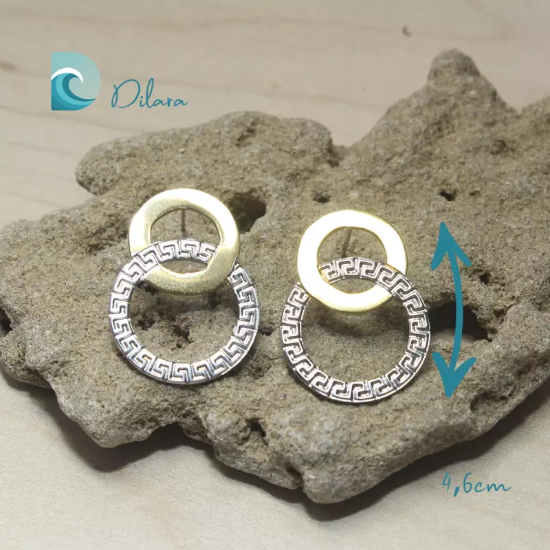 Pendientes Dúo Dorado y Plateado