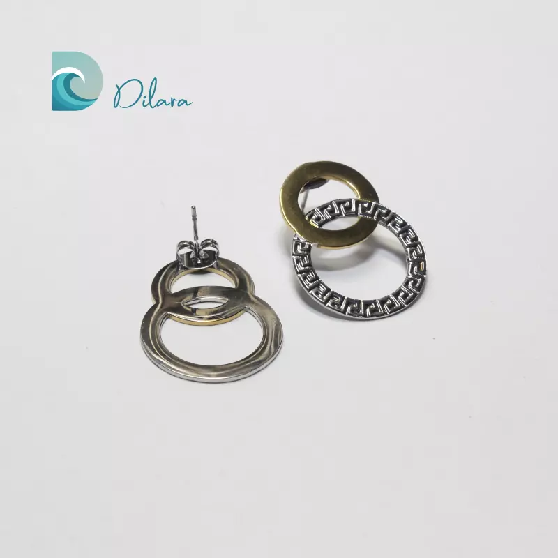 Pendientes Dúo Dorado y Plateado