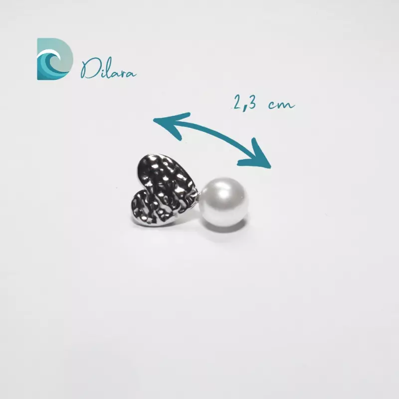 Pendientes Corazón y Perla en Acero