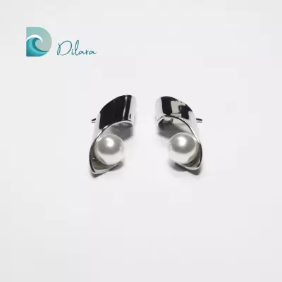 Pendientes Modernos de Acero con Perla