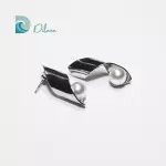 Pendientes Modernos de Acero con Perla