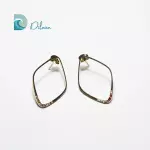 Pendientes Dorados Geométricos con Toque de Color