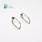 Pendientes Dorados Geométricos con Toque de Color