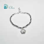 Pulsera de Acero con Dije de Flor