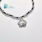 Pulsera de Acero con Dije de Flor