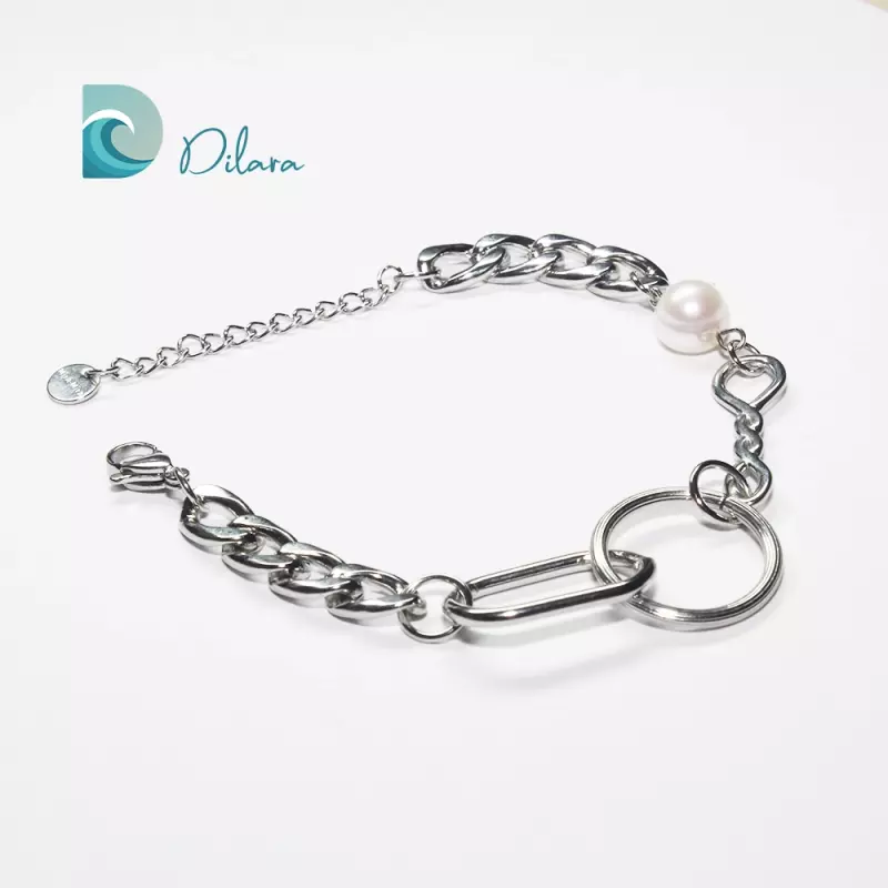 Pulsera de Acero con Perla Equilibrio Perfecto