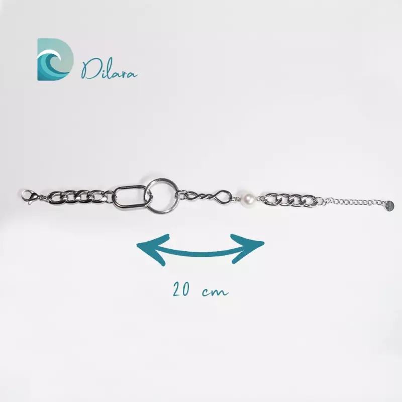 Pulsera de Acero con Perla Equilibrio Perfecto