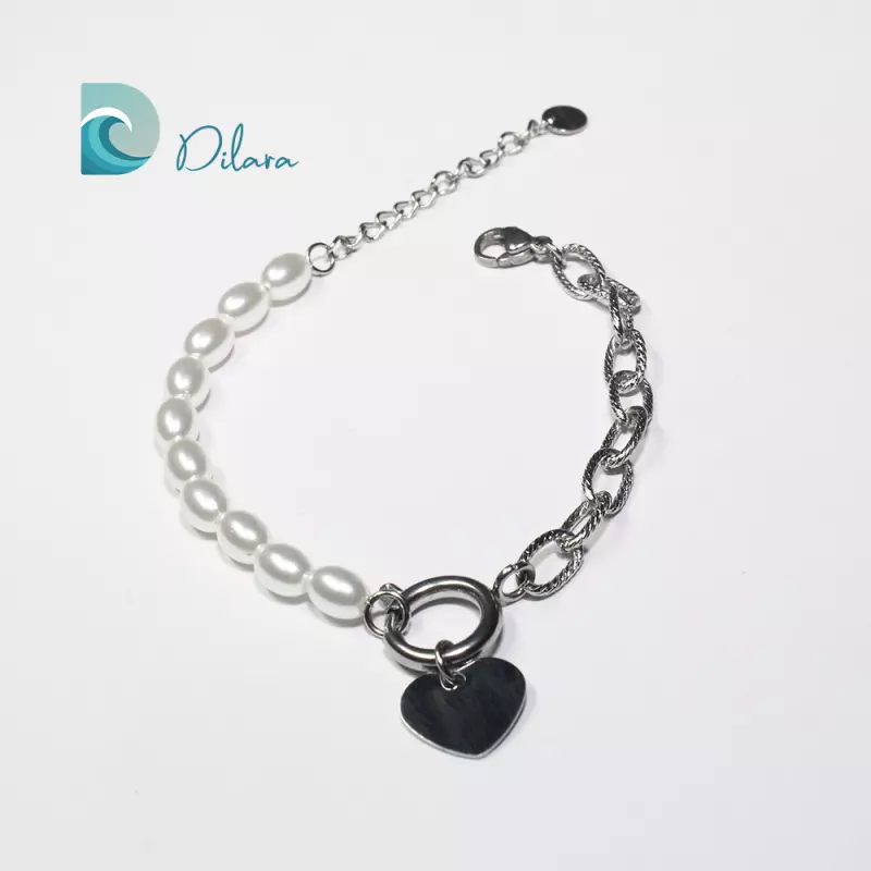 Pulsera Dual Perlas & Cadena