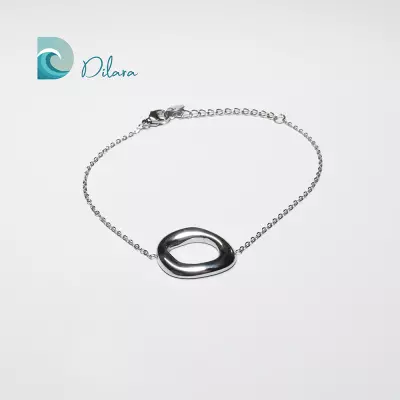 Pulsera Minimal Onda Plateada