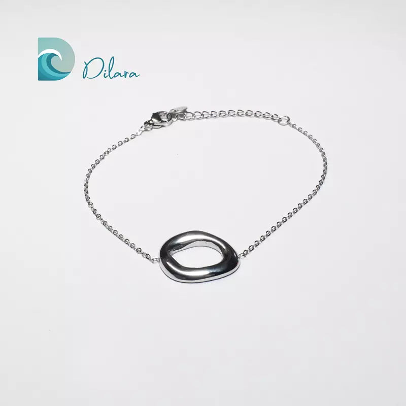 Pulsera Minimal Onda Plateada