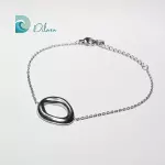 Pulsera Minimal Onda Plateada