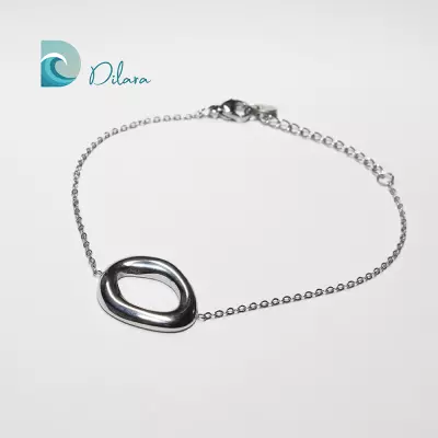 Pulsera Minimal Onda Plateada
