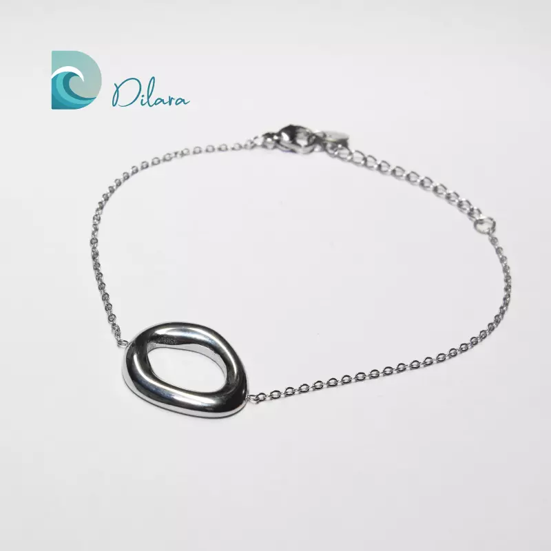 Pulsera Minimal Onda Plateada