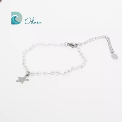 Pulsera Perlada Estrella Plata