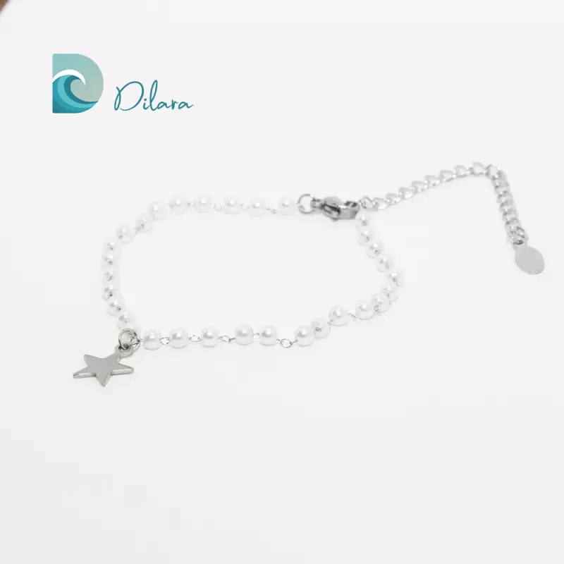 Pulsera Perlada Estrella Plata