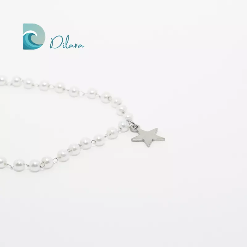 Pulsera Perlada Estrella Plata